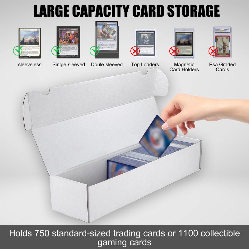 XRACV Trading Card Storage Box  10-Pack 1100 Count White Corrugated Cardboard Bulk Sports Storage Box for TCG/Magic/Mtg Basketball Cards  Collectible Trading Cards - Image 2